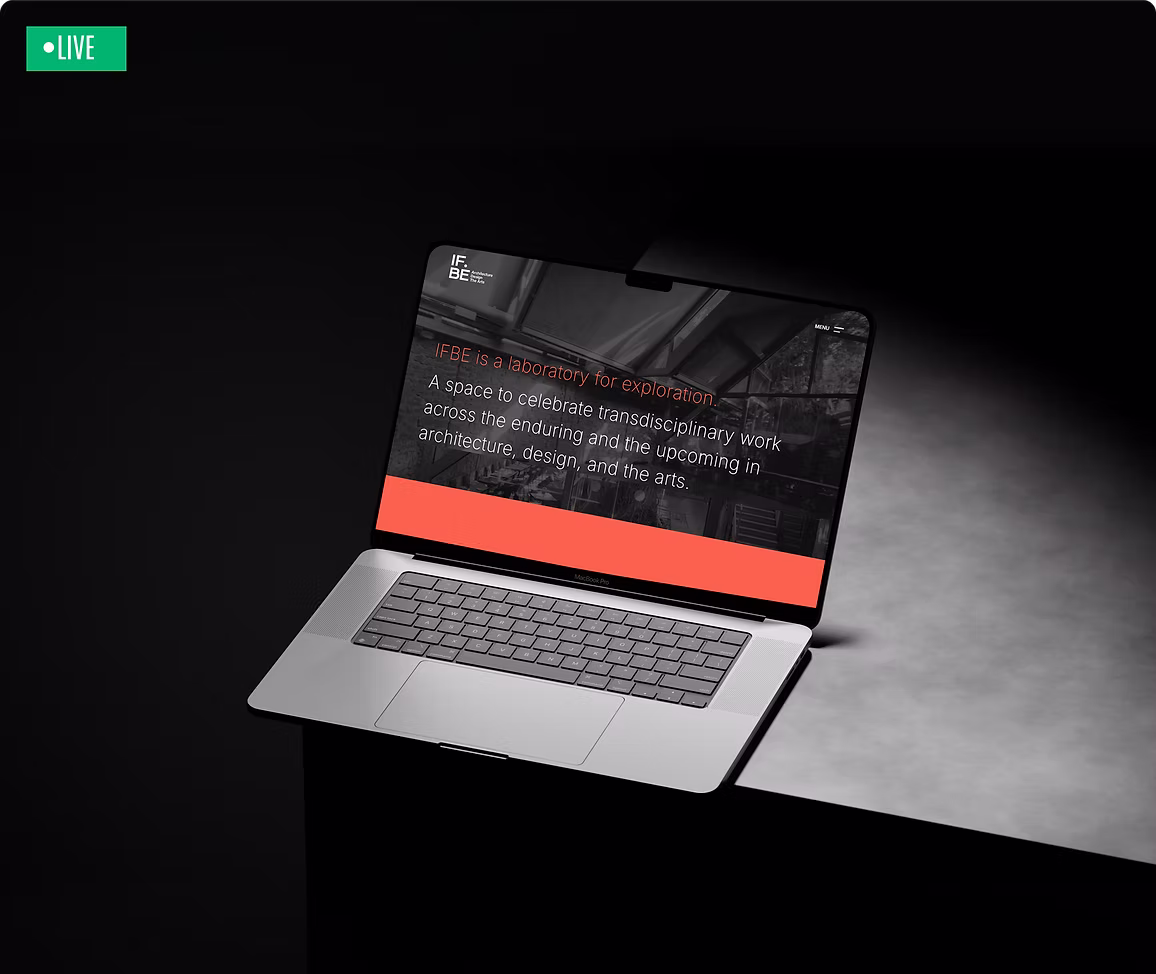 IFBE website on a laptop
