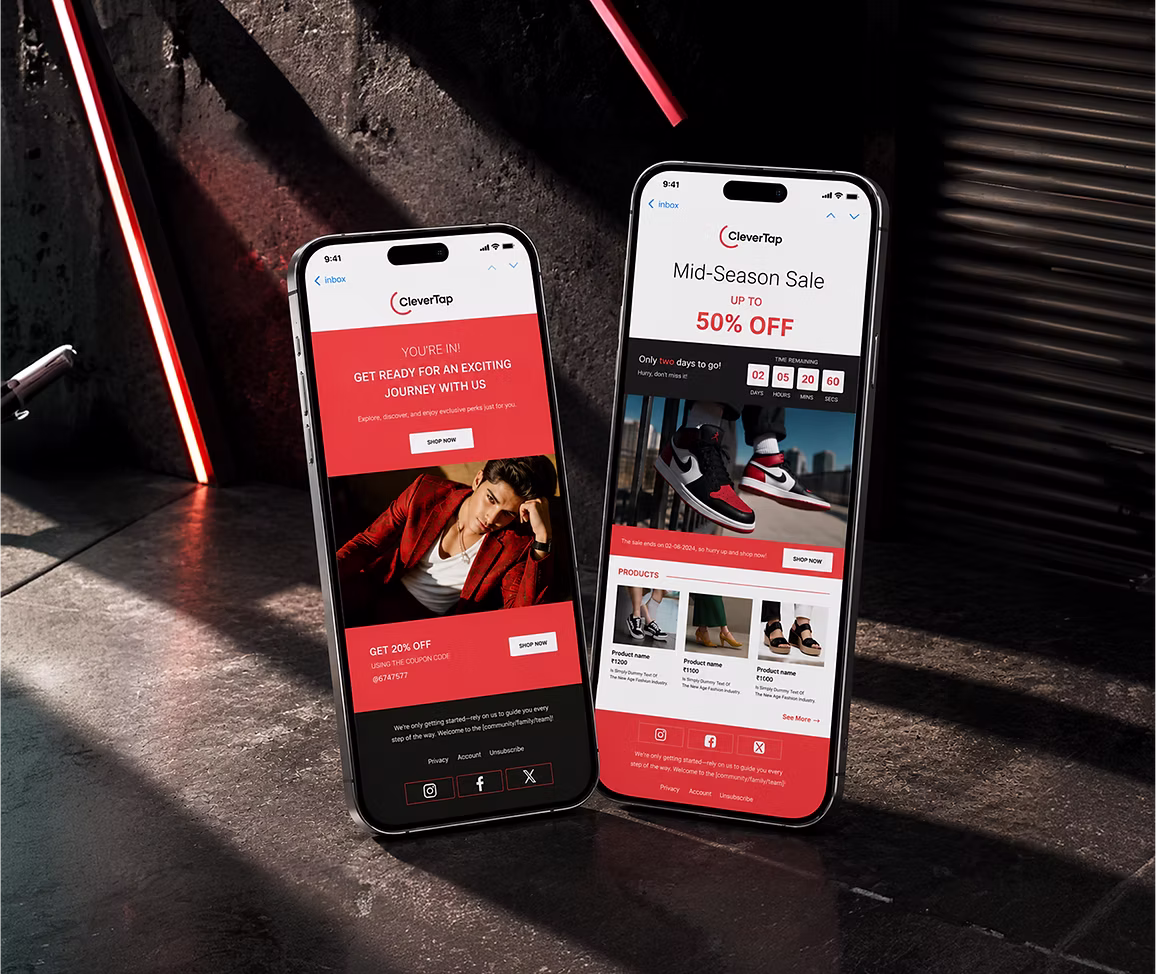 Responsive campaign email designs on phones